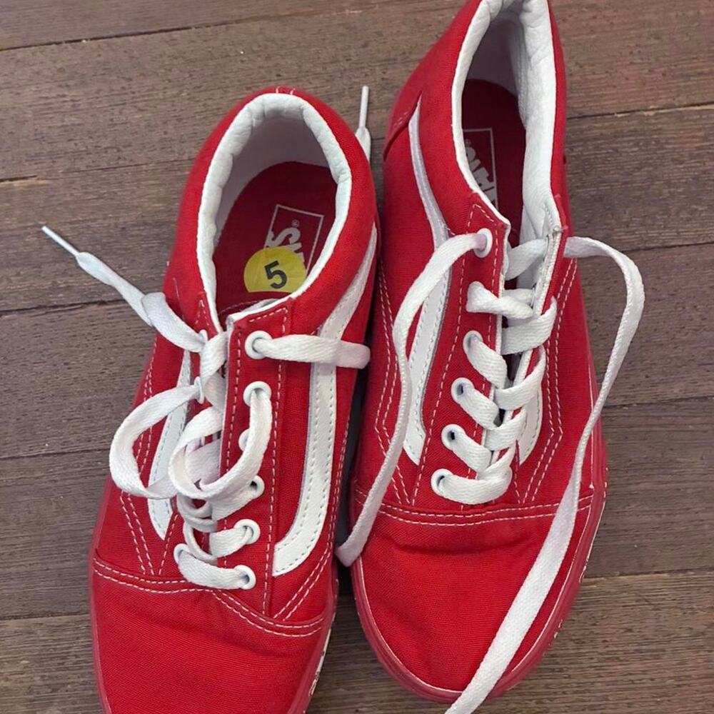 Red vans old skool sneakers women 5 - Picture 2 of 4